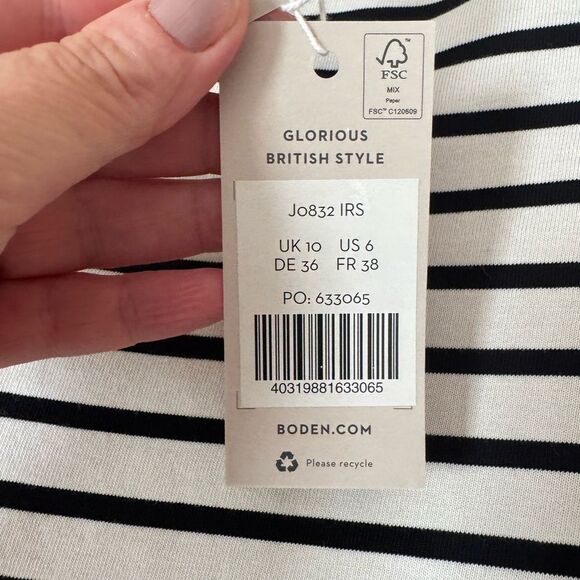 Boden
Imogen Breton Stripe Puff Shoulder Bow Top Size 6 - Picture 9 of 10